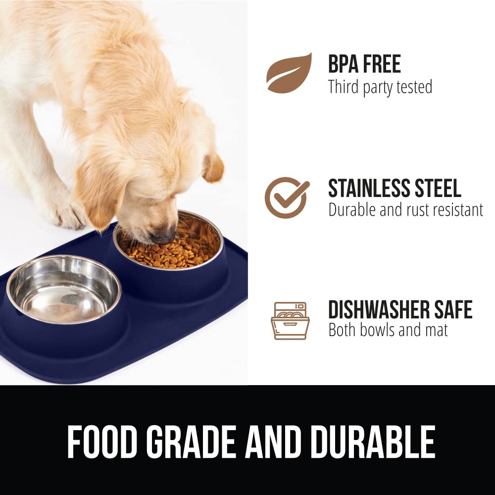 Gorilla Grip 4-cup stainless steel bowl on silicone mat for regular meals.