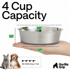 Gorilla Grip bowls feature BPA-free construction for safe pet dining.