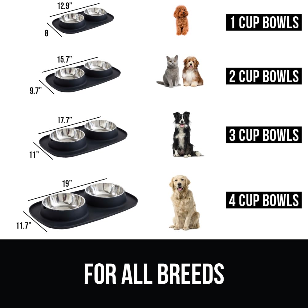 Gorilla Grip large 6-cup bowls provide versatile portions for bigger pets.