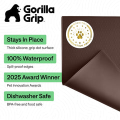 GORILLA GRIP BPA-free silicone mat keeps bowls steady and mess-free.