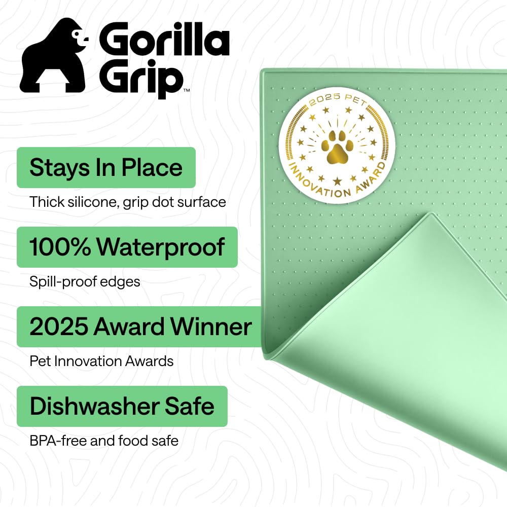 GORILLA GRIP BPA-free silicone mat keeps bowls stable during meals.
