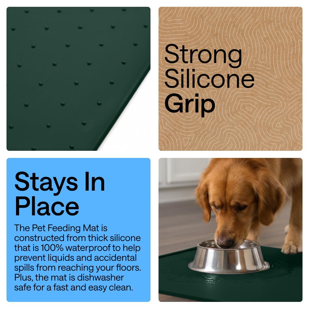 GORILLA GRIP cat food mat under bowls reduces feeding mess