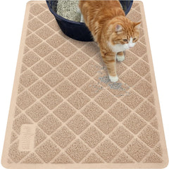 GORILLA GRIP mat shows thick mesh coils trapping litter at the top for cleaner floors.