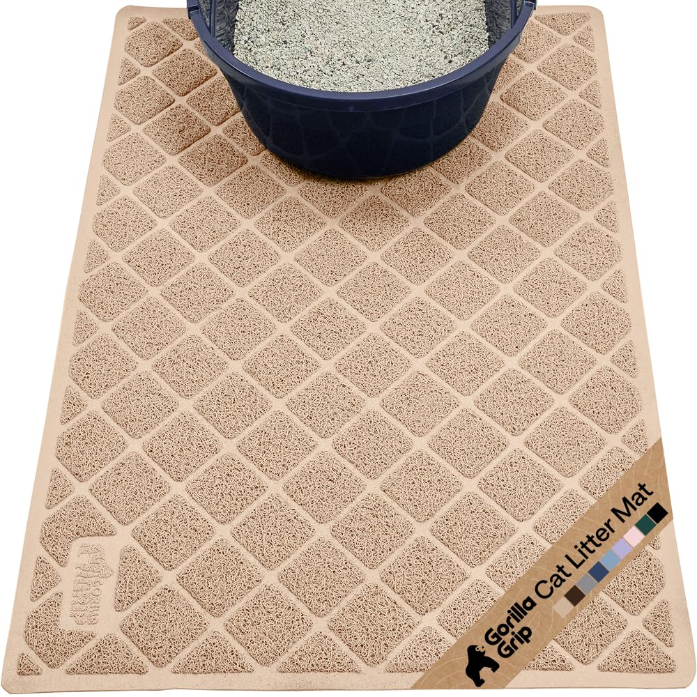 Gorilla Grip cat litter box mat with coil traps to reduce scatter.
