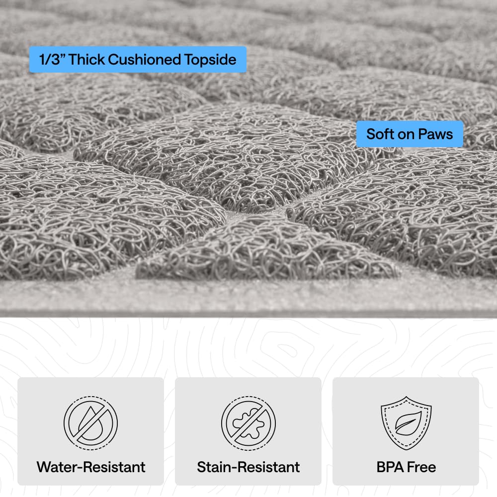Gorilla Grip Cat Litter Box Mat easy to clean with vacuum or rinse.