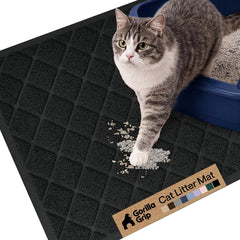 Gorilla Grip Cat Litter Box Mat with top coil mesh traps litter for cleaner floors.