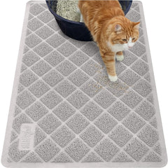 Gorilla Grip Cat Litter Box Mat top coils trap litter and reduce mess.