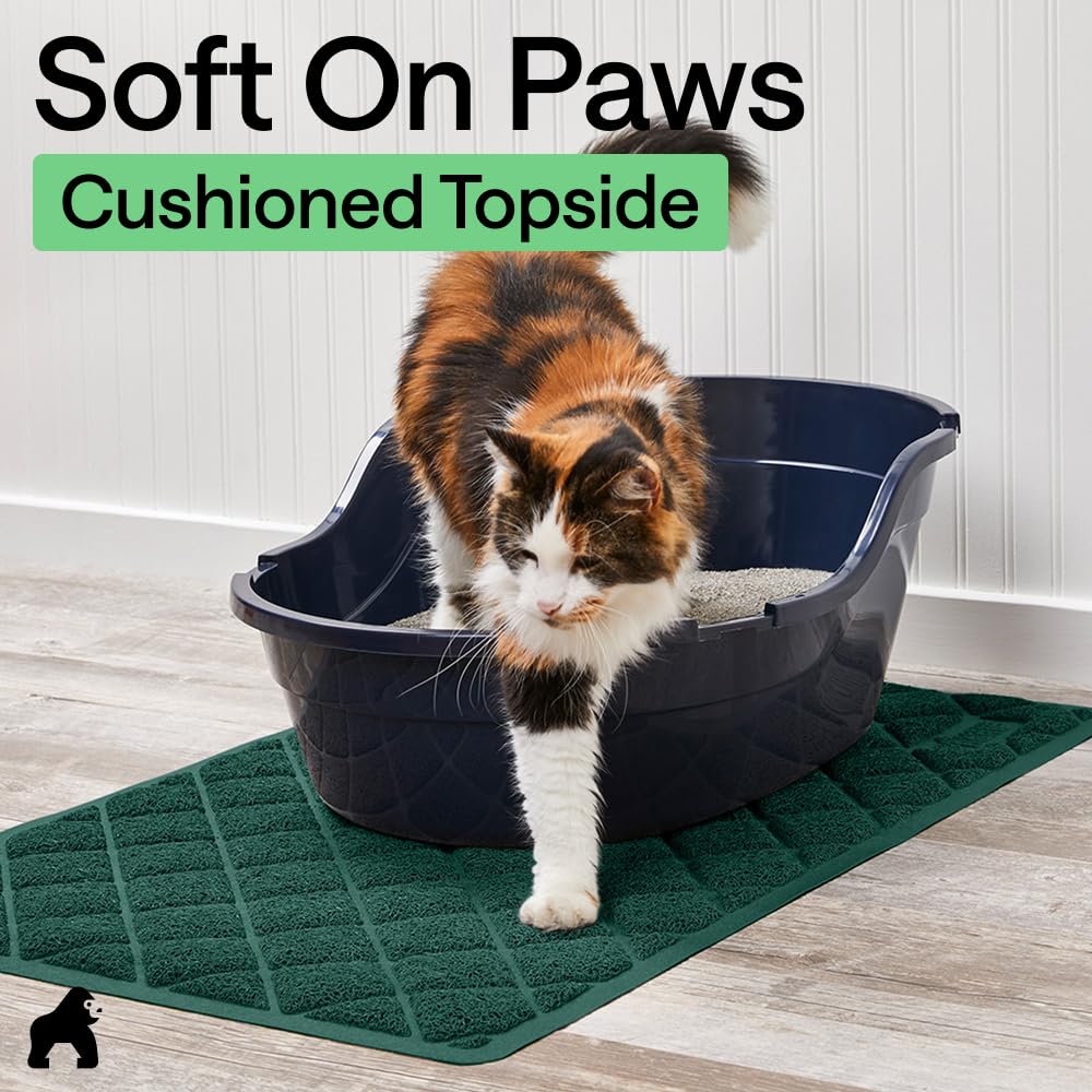 GORILLA GRIP Cat Litter Mat anti-slip backing for stability.