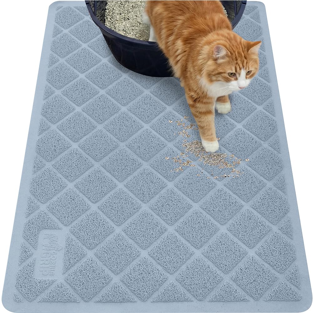 Gorilla Grip cat litter mat with coil mesh traps litter for a cleaner floor