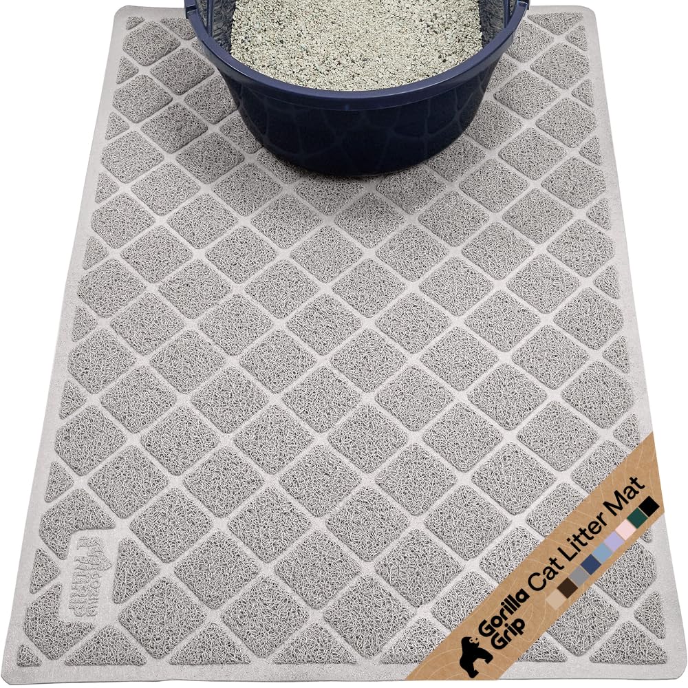 Gorilla Grip cat litter mat coil mesh traps litter to keep floors clean
