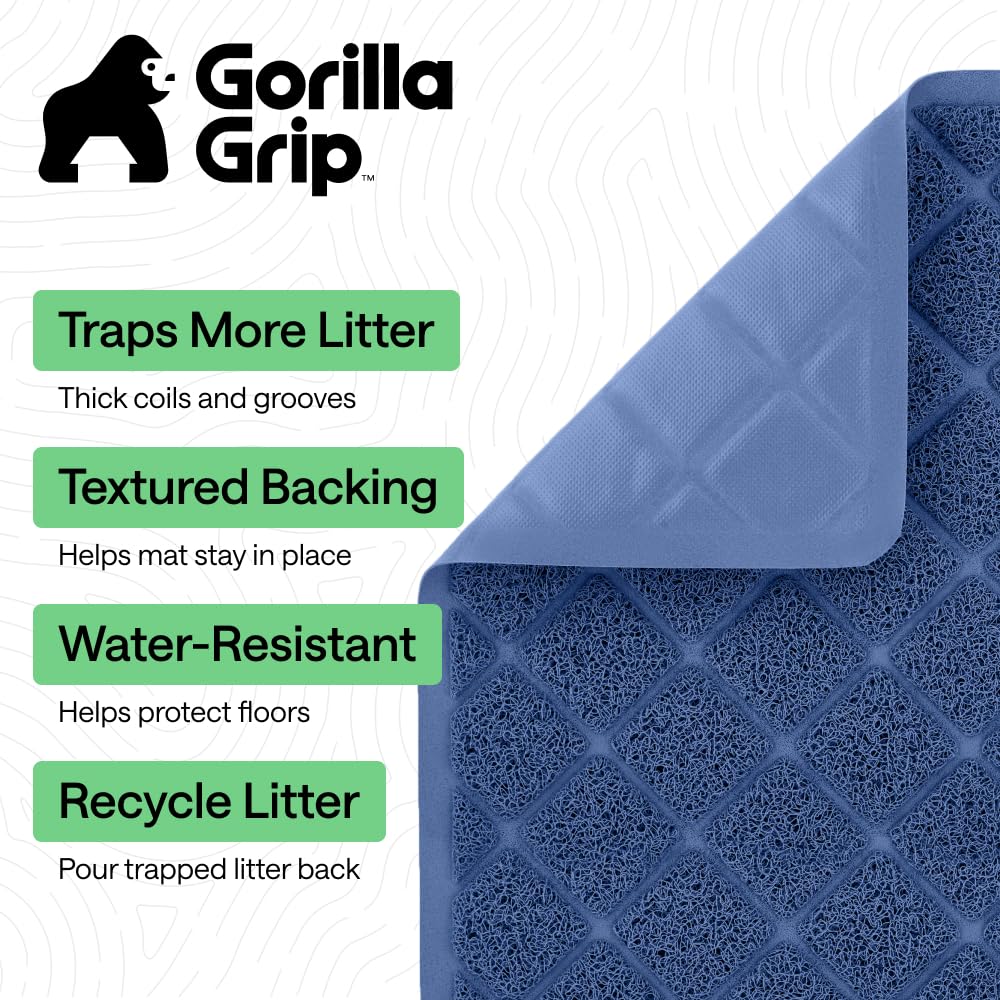 GORILLA GRIP mat with deep grooves traps litter and reduces mess