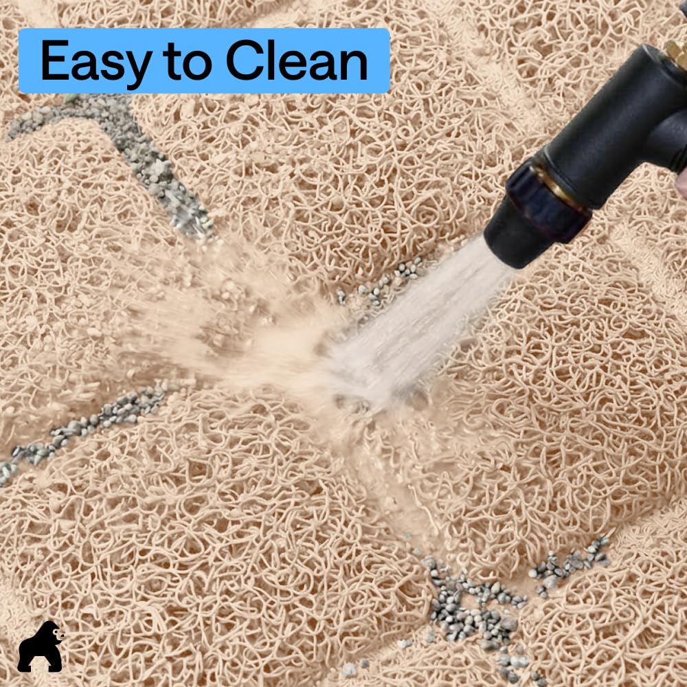 GORILLA GRIP 24x17 beige mat suits any litter area.