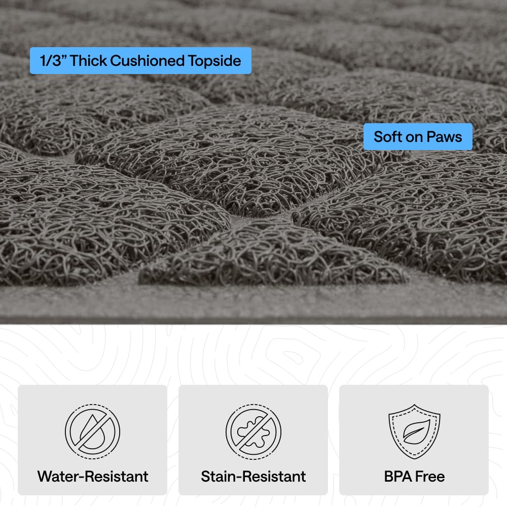 GORILLA GRIP Cat Litter Mat easy cleaning with vacuum or rinse.