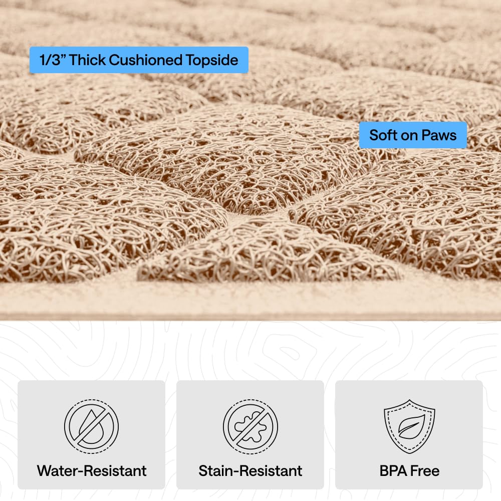 GORILLA GRIP cat litter mat easy cleaning by rinse or vacuum.