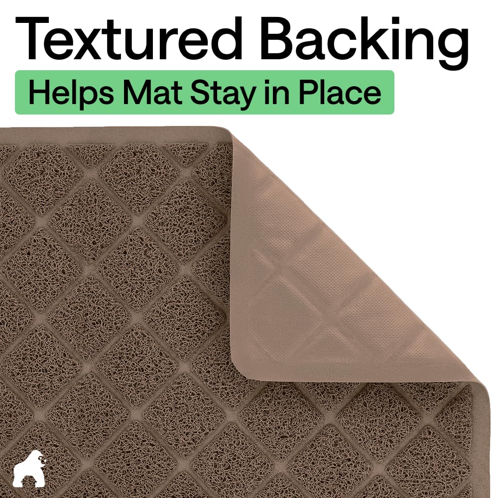 Gorilla Grip mat with textured backing stays in place.