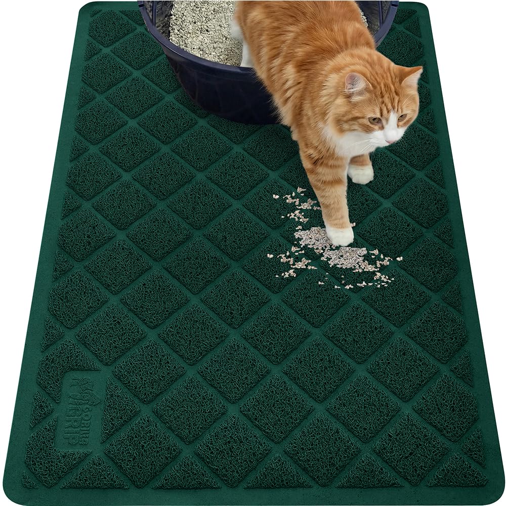 GORILLA GRIP Cat Litter Mat top coil grab traps stray litter from floors.