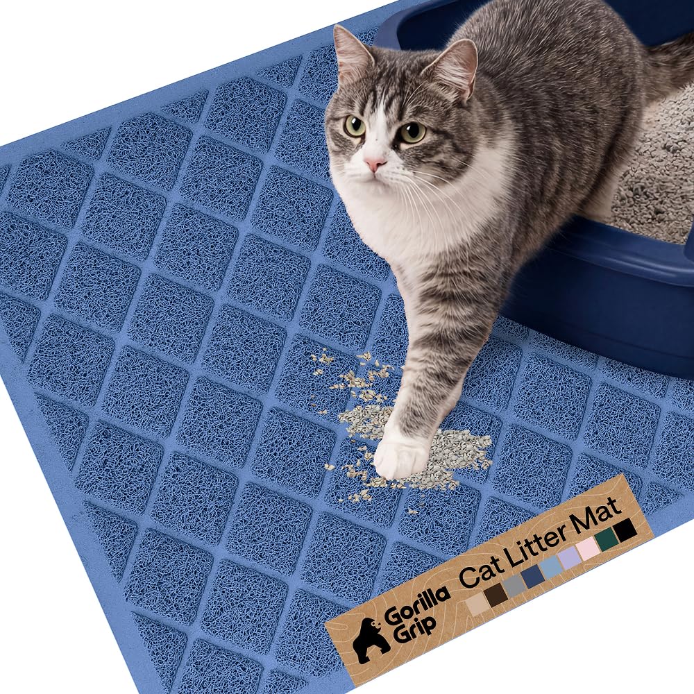 GORILLA GRIP cat litter mat top view captures litter before it scatters