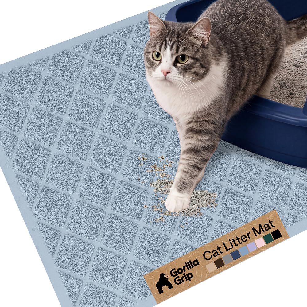 GORILLA GRIP cat litter mat topside coils trap litter and reduce mess