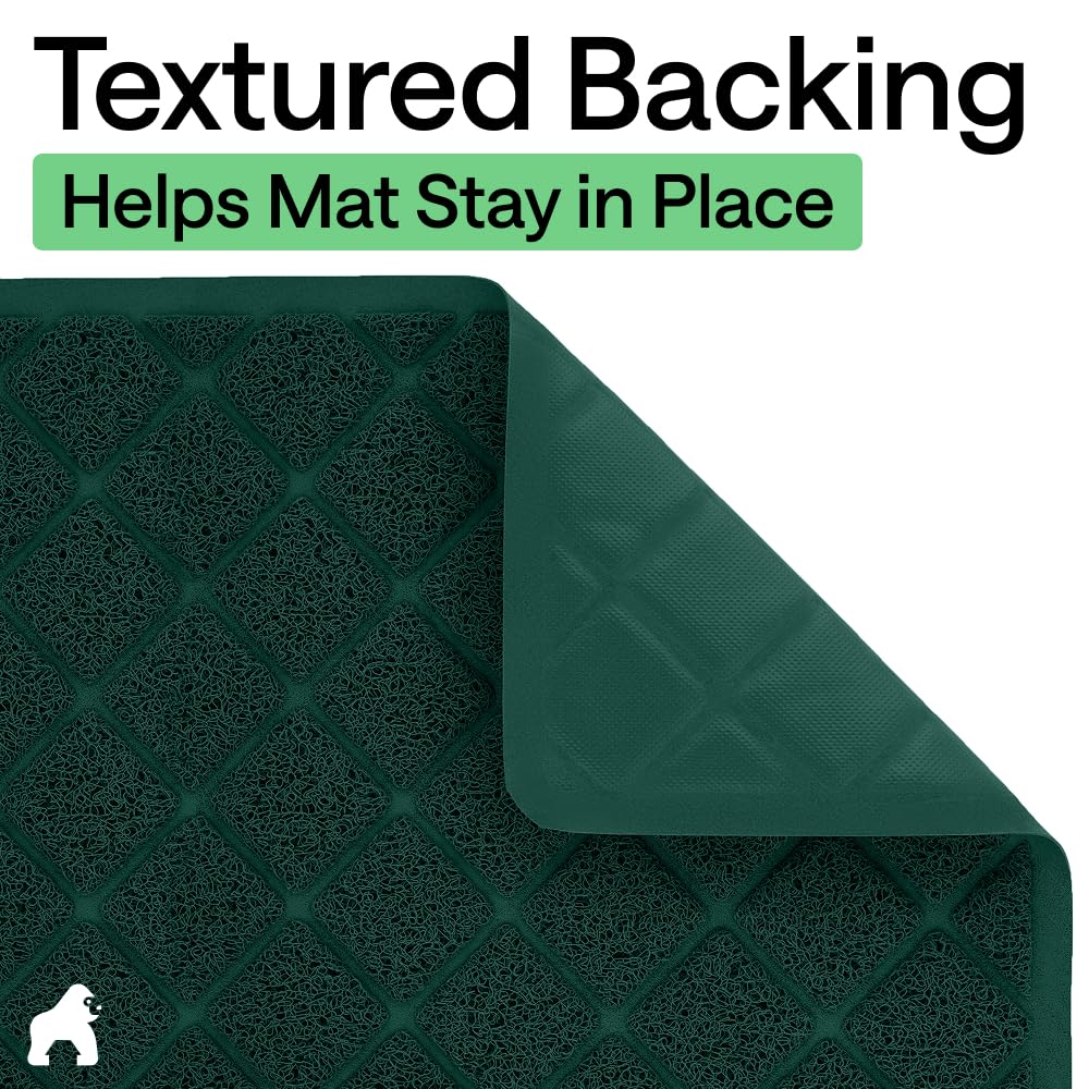 GORILLA GRIP Cat Litter Mat water-resistant design protects floors.