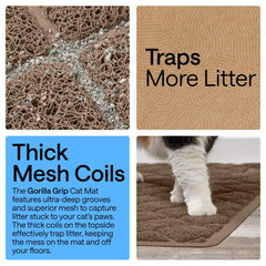 Gorilla Grip litter mat's textured backing stays in place during active use.