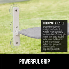 GORILLA GRIP cat window perch sturdy metal frame supports up to 40 pounds.