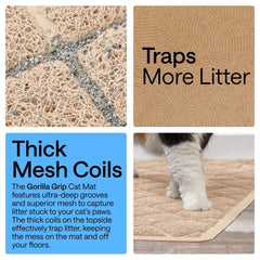 Deep grooves collect scattered litter for containment.