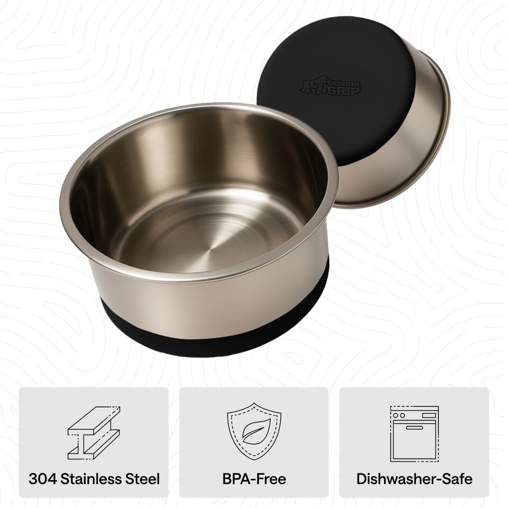 Dishwasher-safe Gorilla Grip bowls shown for easy cleaning