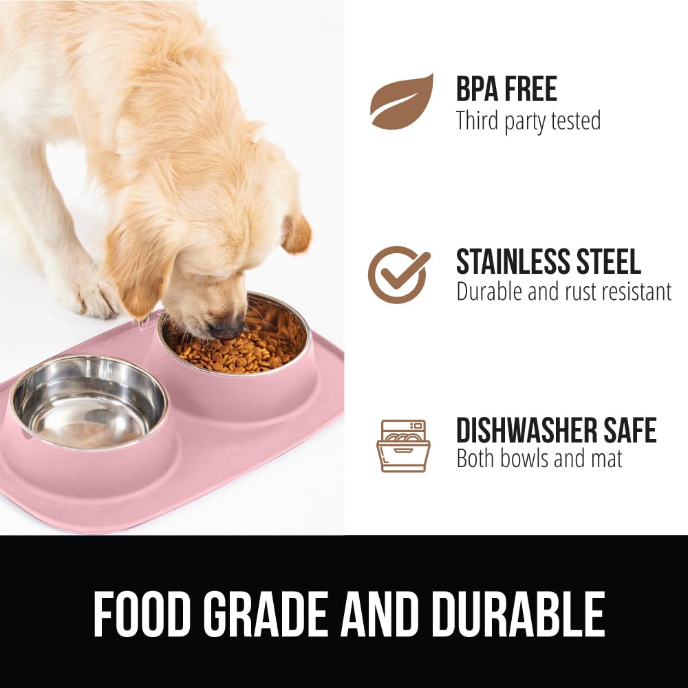 GORILLA GRIP dishwasher-safe bowls and mat simplify cleaning after meals