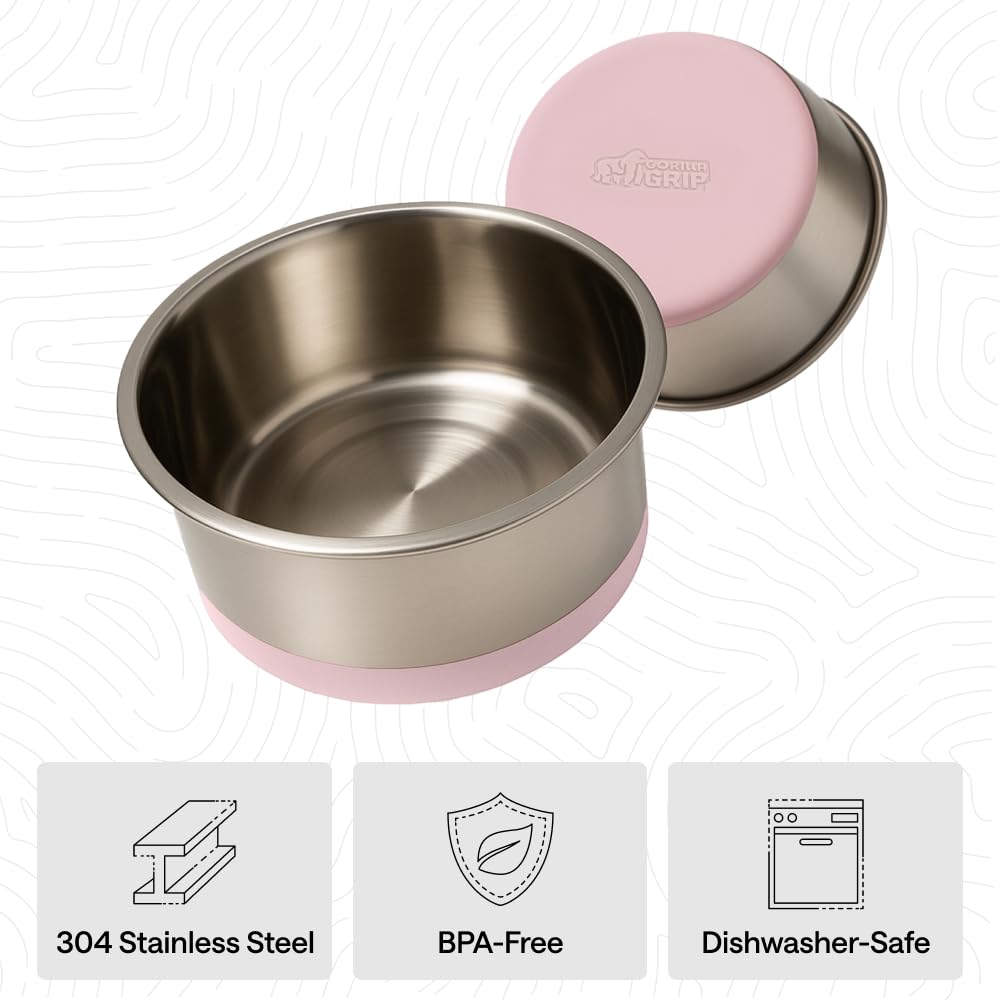 GORILLA GRIP bowls are dishwasher safe for easy cleaning.