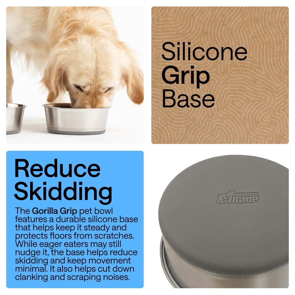 Gorilla Grip stainless steel bowls are dishwasher safe and easy to clean.