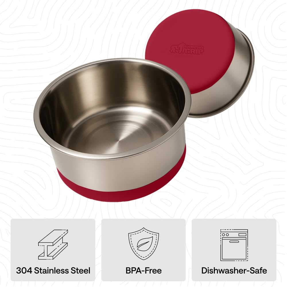 GORILLA GRIP dishwasher-safe bowls simplify cleanup after meals.
