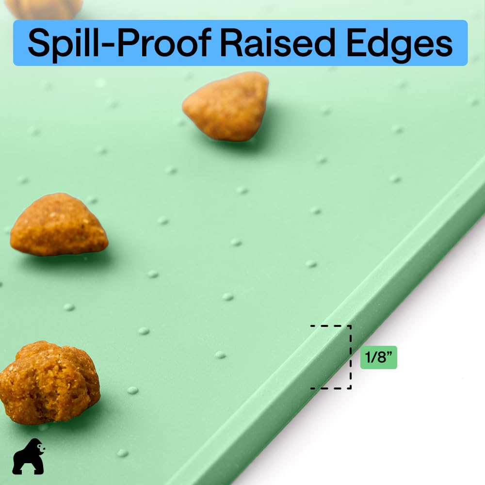 GORILLA GRIP under cat fountain protects surfaces from splashes.