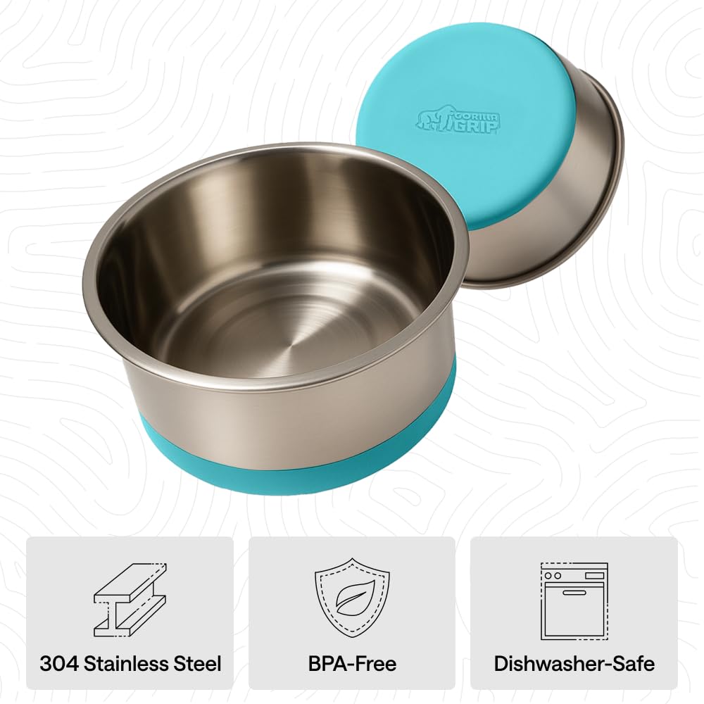 GORILLA GRIP set of two bowls for food and water