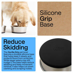 Silicone non-slip base under Gorilla Grip bowl on floor