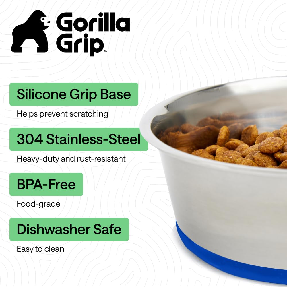 GORILLA GRIP dog bowls 8 cup capacity ideal for large dogs
