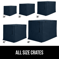 GORILLA GRIP navy crate cover designed for all sides open for multi door kennels