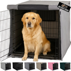 Gorilla Grip dog crate cover front view showing privacy and calm during crate time