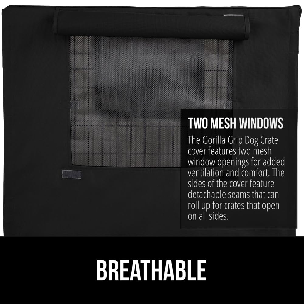 GORILLA GRIP dog crate cover all-sides-open design improves crate access.