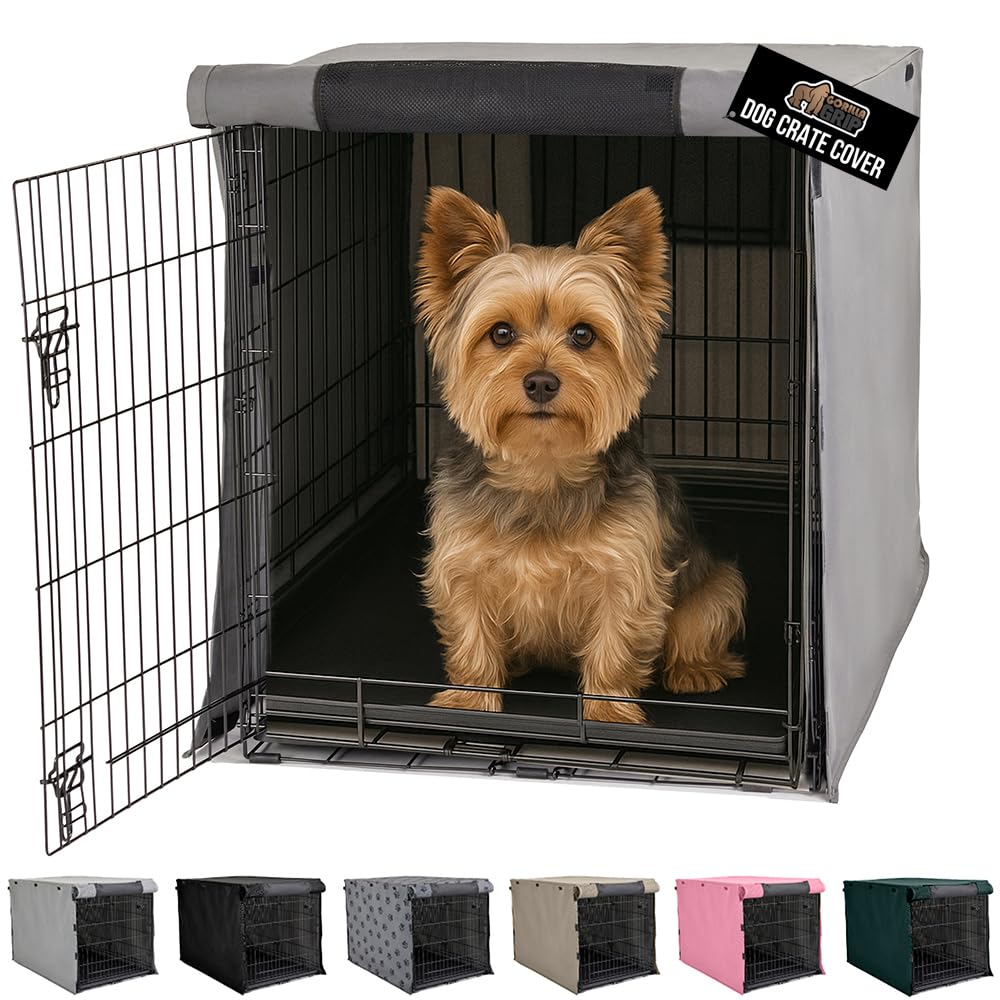 GORILLA GRIP crate cover front mesh panel provides privacy and calm.