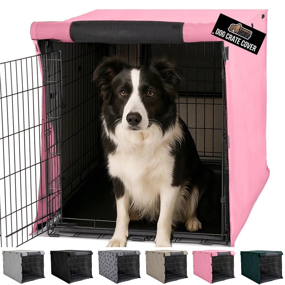 Gorilla Grip dog crate cover front view providing privacy and calm space