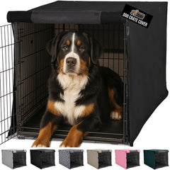 GORILLA GRIP dog crate cover front view shows privacy and airflow for a 48-inch crate