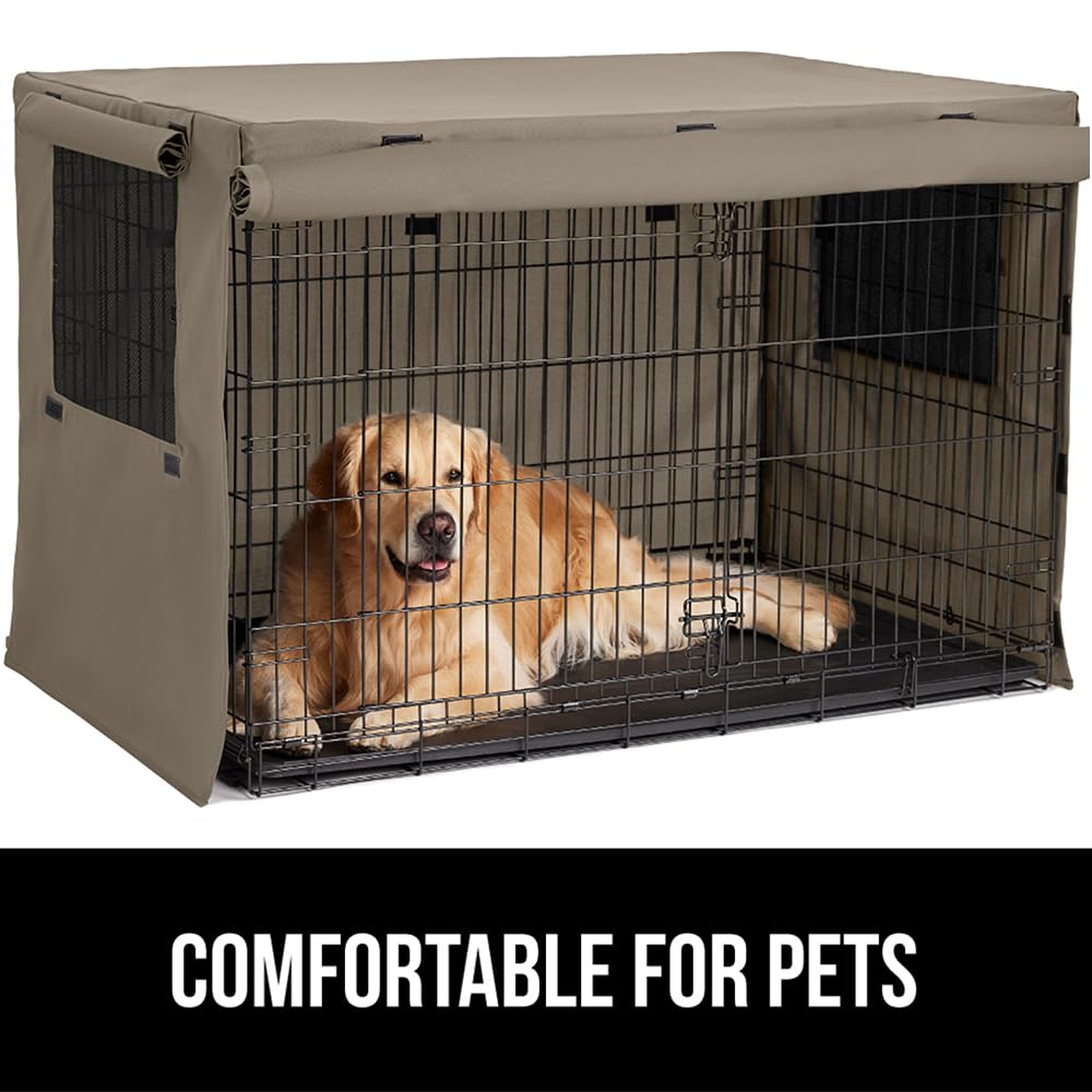 GORILLA GRIP crate cover machine washable fabric for easy cleaning.