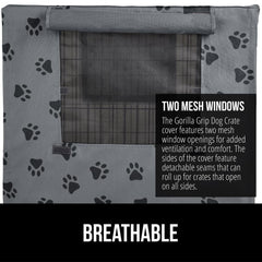 GORILLA GRIP crate cover rolled side flaps; versatile access on multiple doors.