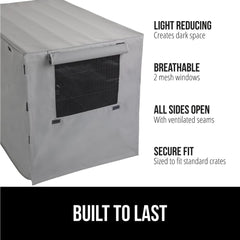 GORILLA GRIP crate cover side view shows roll-up flaps for easy access.