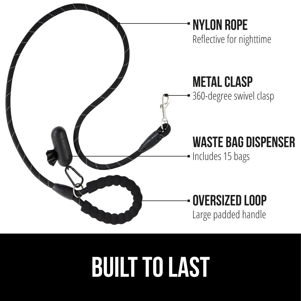 GORILLA GRIP Dog Leash 360 swivel clasp ensures smooth turns.