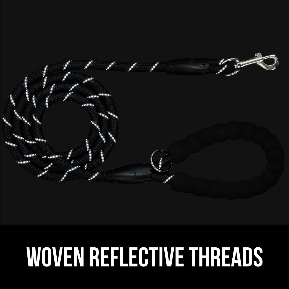 GORILLA GRIP Leash with detachable waste bag dispenser included.
