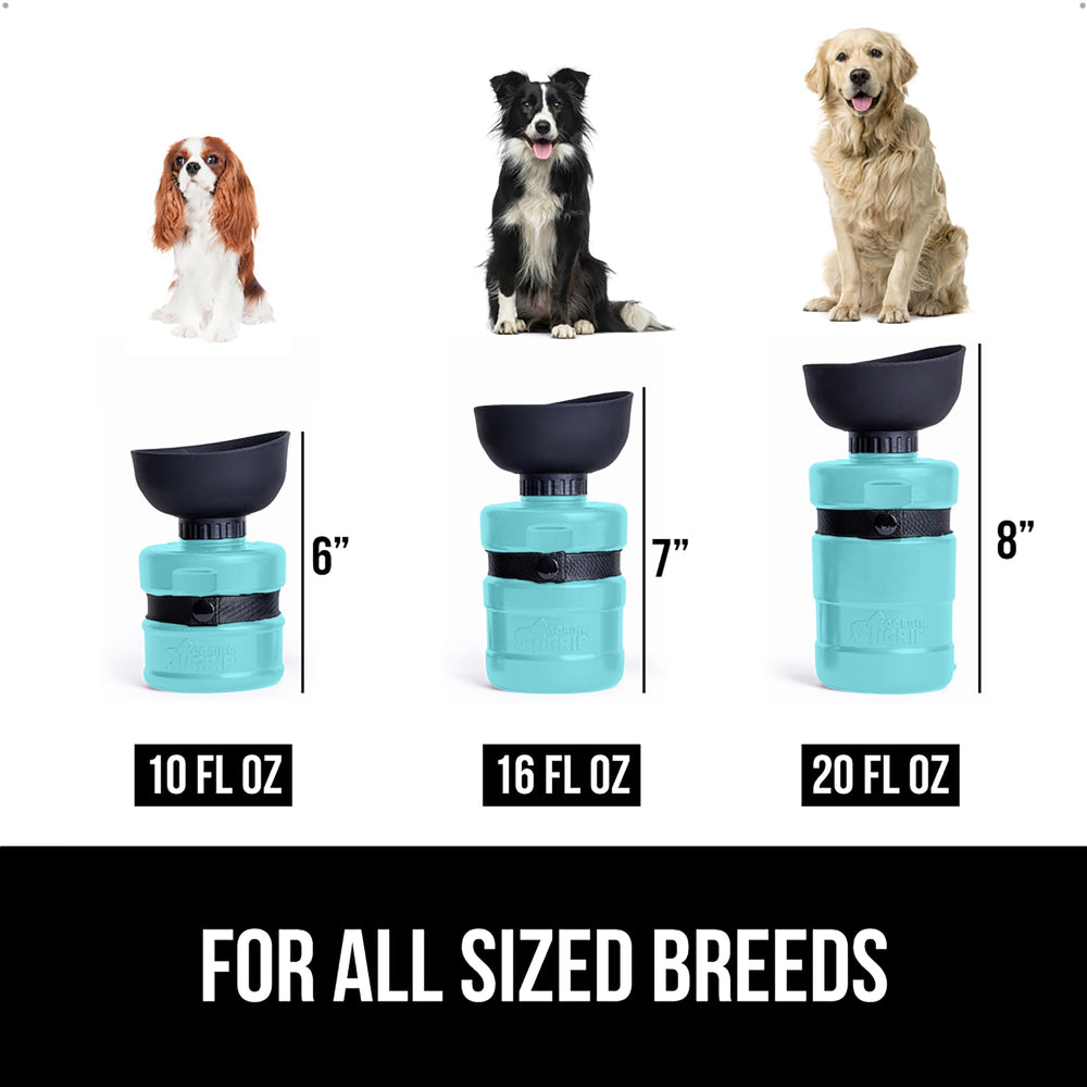 Gorilla Grip 20 oz bottle shows generous capacity for large dogs.