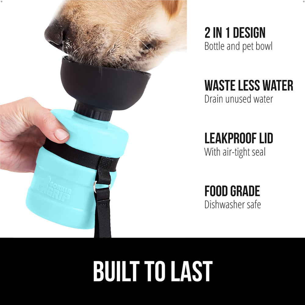 Gorilla Grip bottle showing the flip-up bowl during a quick drink.