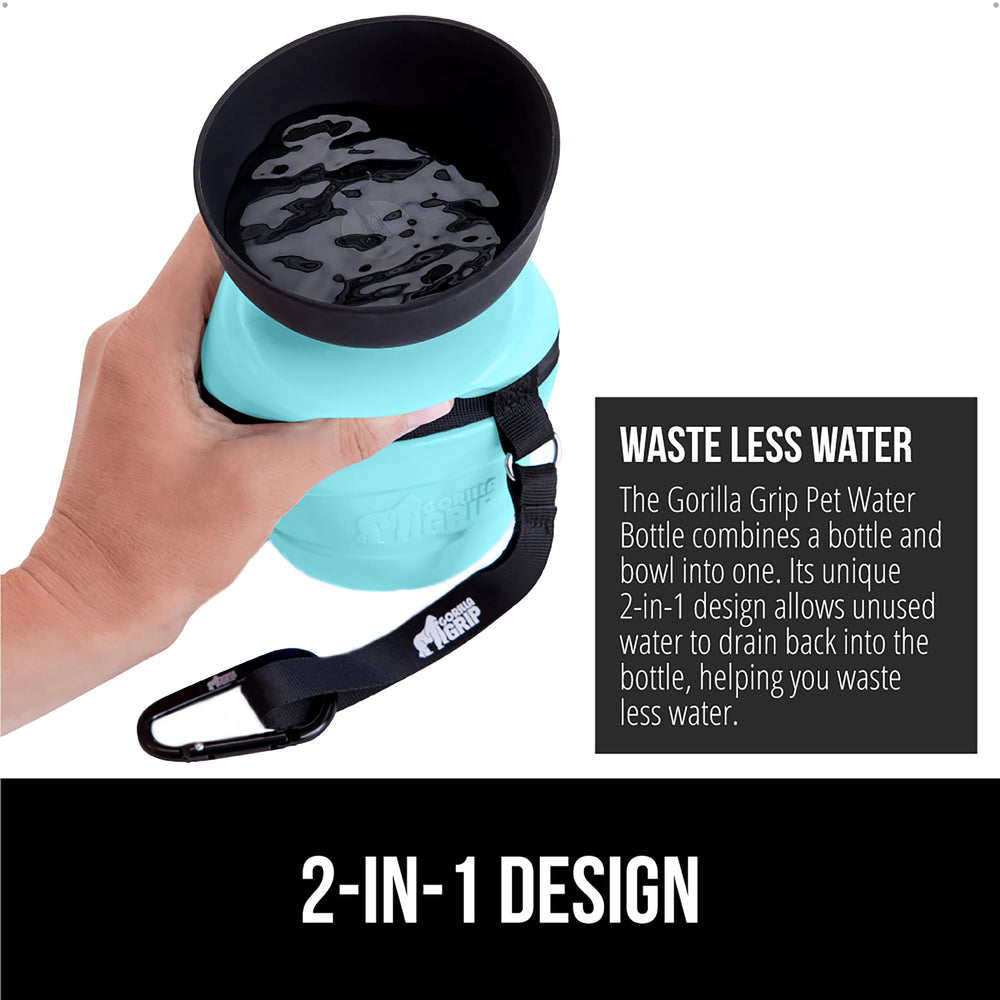 Gorilla Grip bottle with leak-proof cap in action while traveling.