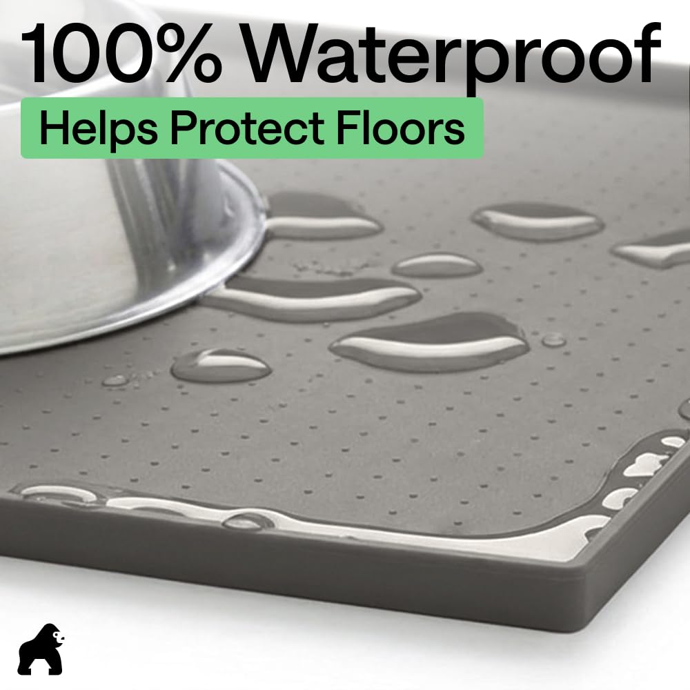 Gorilla Grip BPA-free durable silicone mat safe for dogs and cats.